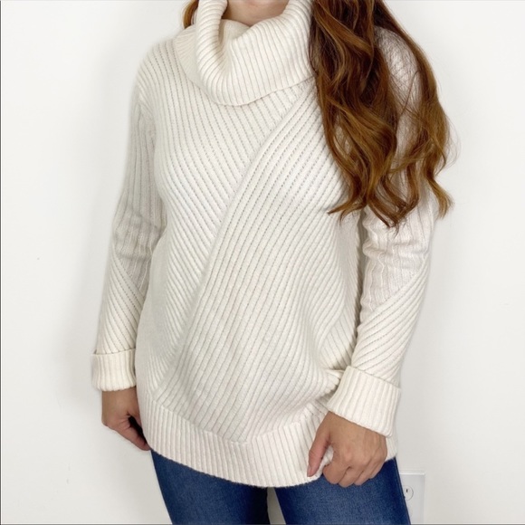 Ann Taylor Sweaters - NEW NWT Ann Taylor Creamy White Alpaca Wool Ribbed Turtleneck Sweater Medium